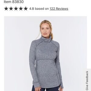 Duluth Trading Co Women's Plushcious Funnelneck Tunic L Heather blue